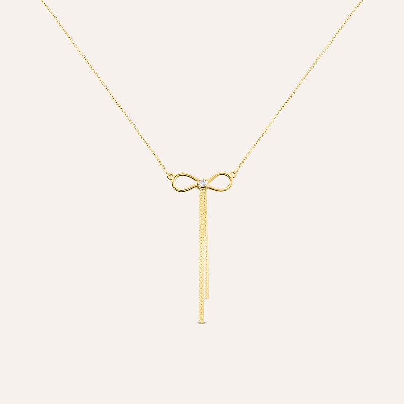 Collana Fiocco Beverly Oro Giallo Cubic Zirconia - Collane Donna | Stroili