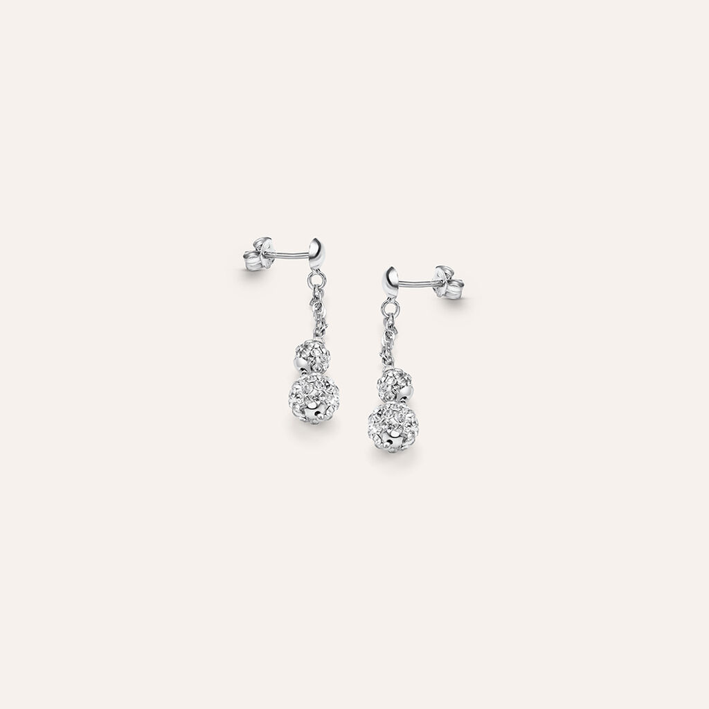 Orecchini Pendenti Crystal Gold Oro Bianco Cristallo - Orecchini Pendenti Donna | Stroili