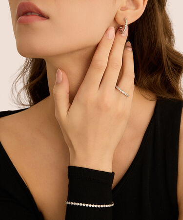 Orecchini A Cerchio Romantic Shine Metallo Cristallo