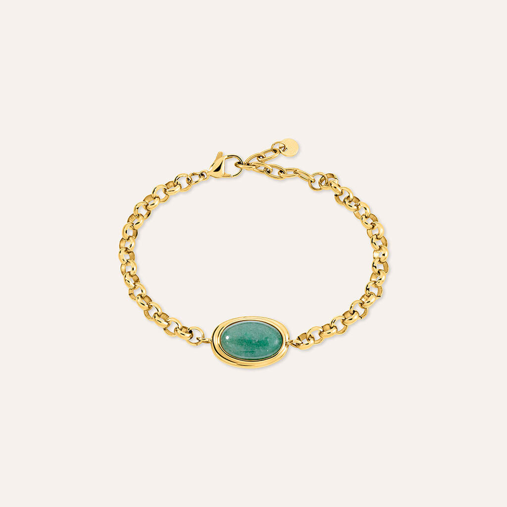 Bracciale Catena Radiance Acciaio Dorato Avventurina