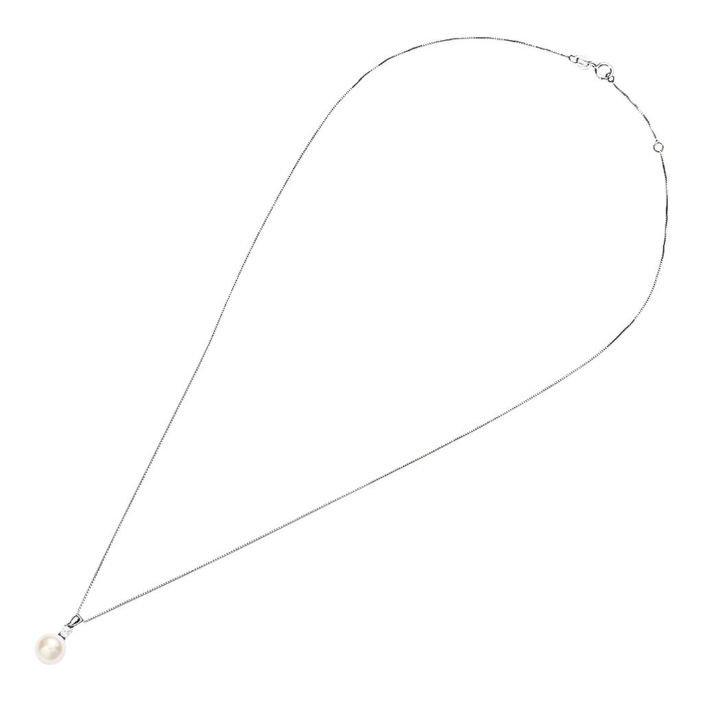Collana Gabrielle Oro Bianco Perla D'Acqua Dolce Cubic Zirconia - Collane Donna | Stroili