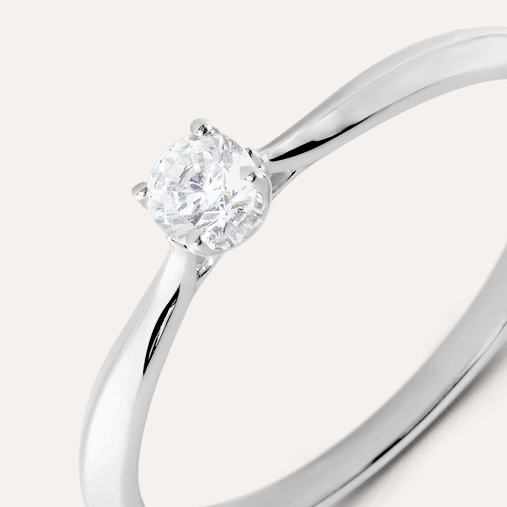 Anello Solitario Firmamenti Oro Bianco Diamante