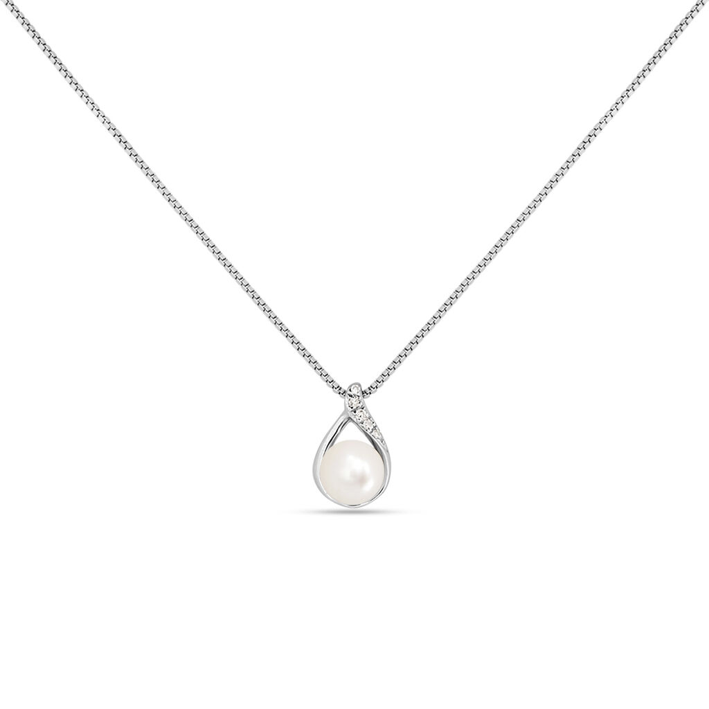 Collana Gold Pearls Oro Bianco Perla D'Acqua Dolce Diamante