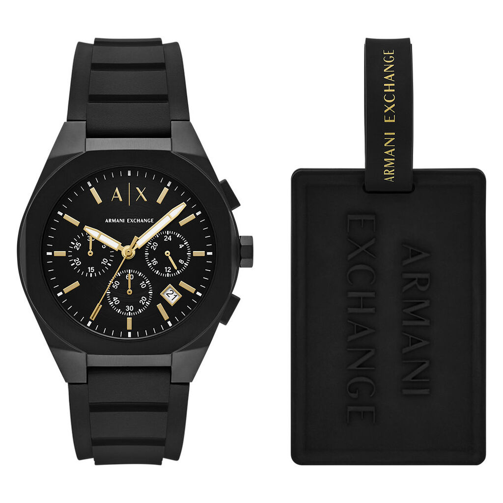Set Orologio Al Quarzo Armani Exchange con Targhetta per Valigia Ax7165set - Orologi con Datario Uomo | Stroili