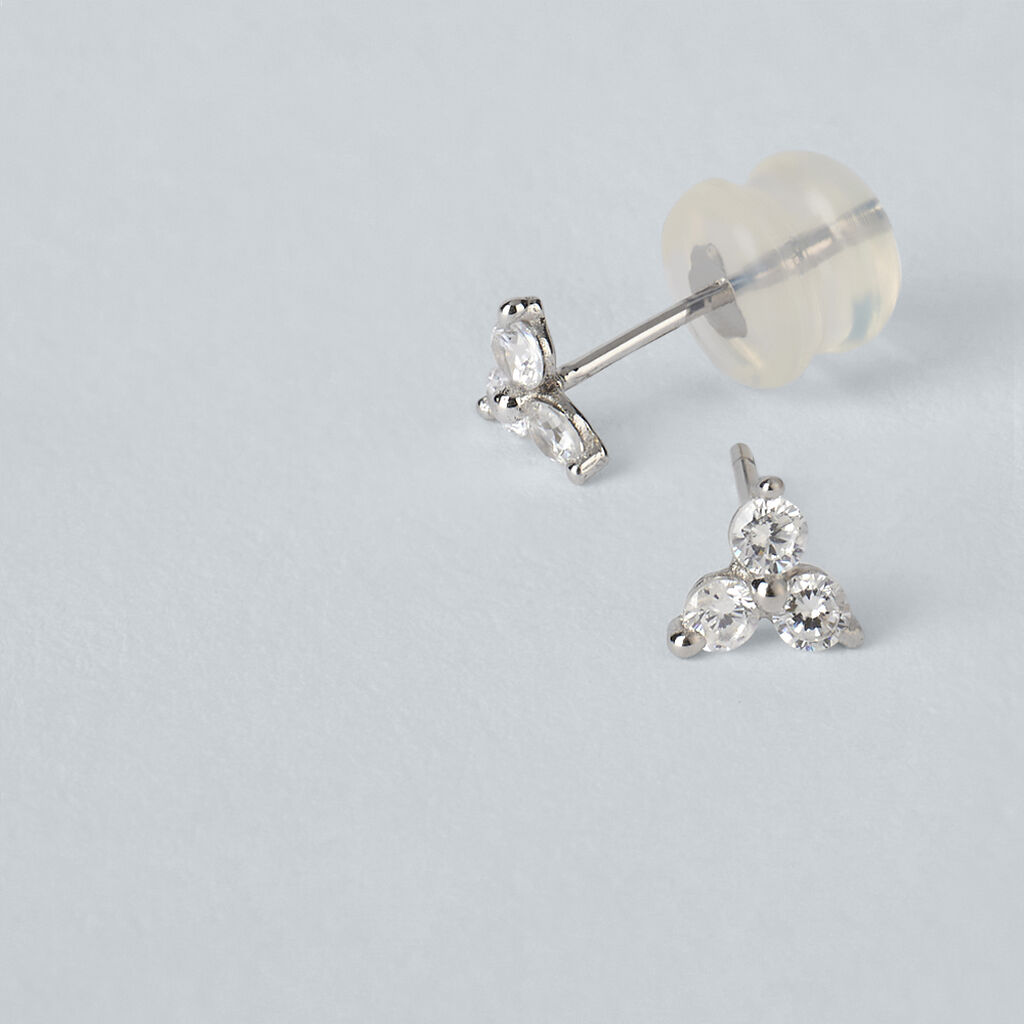Orecchini Lobo Bon Ton Oro Bianco Cubic Zirconia - Orecchini a Lobo Donna | Stroili