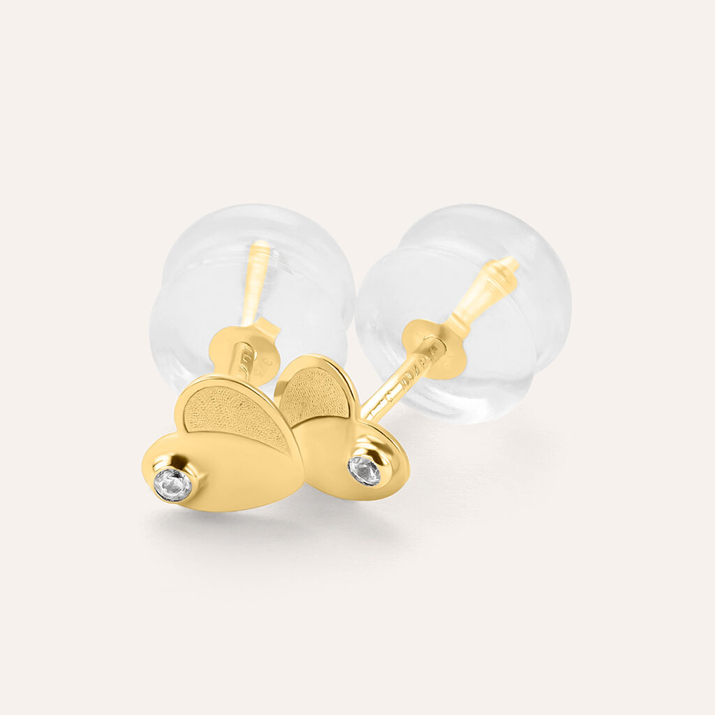 Orecchini Lobo Bon Ton Oro Giallo Cubic Zirconia