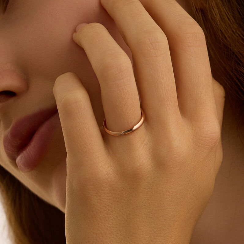 Fede Comoda Leggera 2.5 mm Oro Rosa - Anelli con Incisione Unisex | Stroili