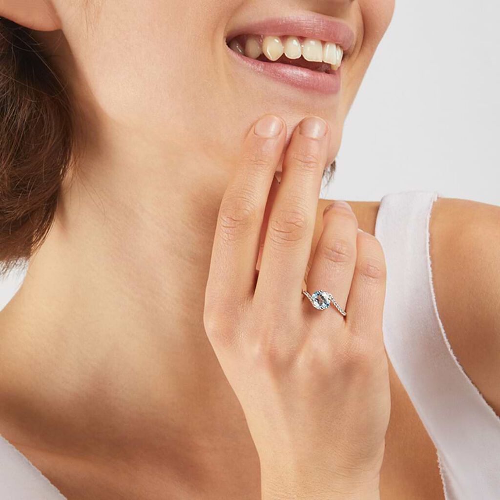 Anello Solitario Amélie Oro Bianco Topazio Cubic Zirconia - Anelli con Pietre Donna | Stroili