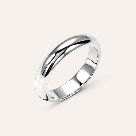 Fede Classica Leggera 4 mm Oro Bianco - Anelli con Incisione Unisex | Stroili