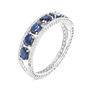 Anello Fascia Elizabeth Crown Oro Bianco Zaffiro Diamante