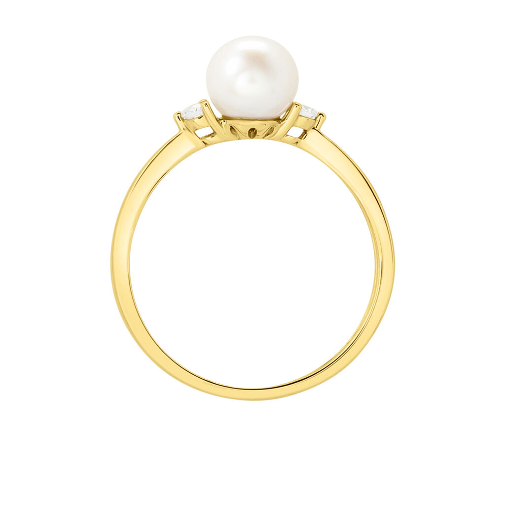 Anello Solitario Gabrielle Precious Oro Giallo Perla D'Acqua Dolce Diamante