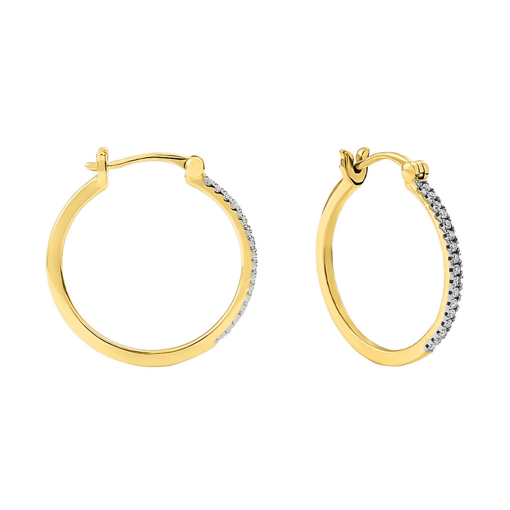 Orecchini A Cerchio Grace Oro Giallo Diamante - Orecchini a Cerchio Donna | Stroili