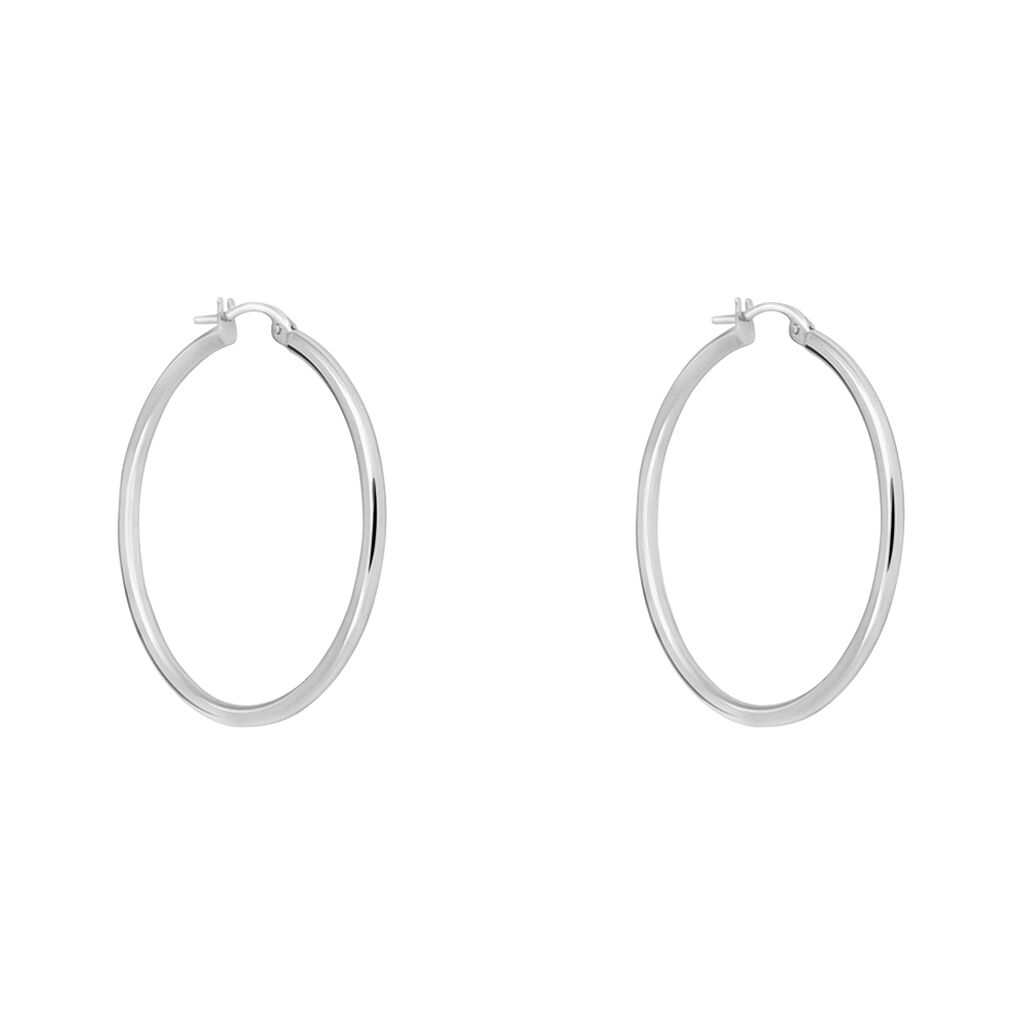 Orecchini A Cerchio Toujours Oro Bianco - Orecchini a Cerchio Donna | Stroili