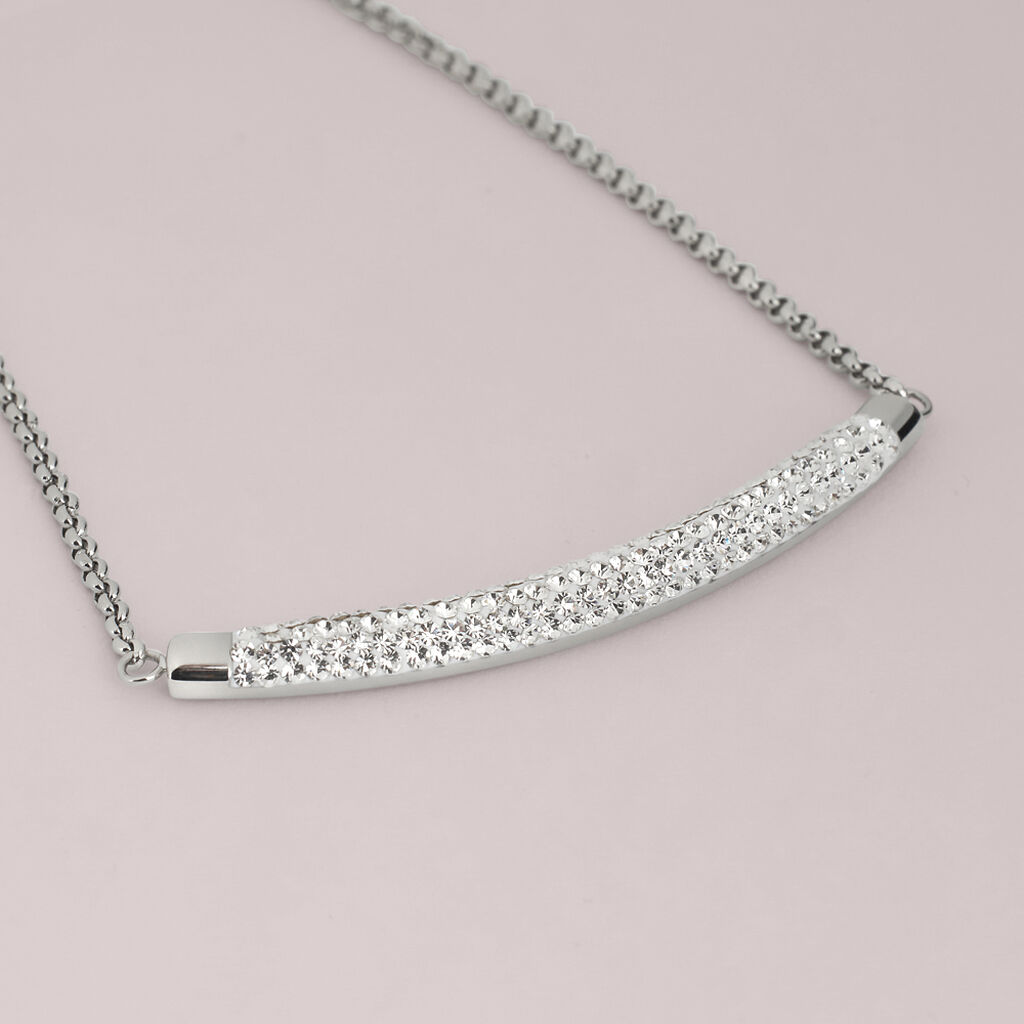 Collana Aura Acciaio Cristallo