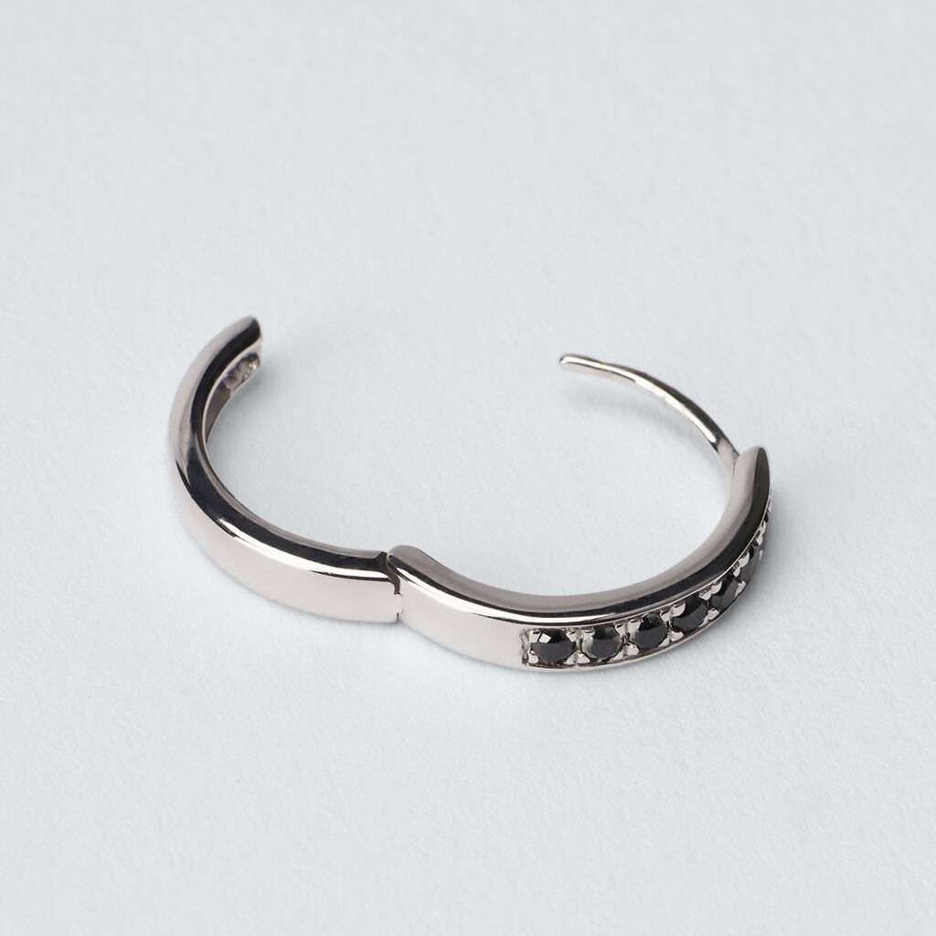 Mono Orecchino A Cerchio L'homme Diamant Oro Bianco Diamante