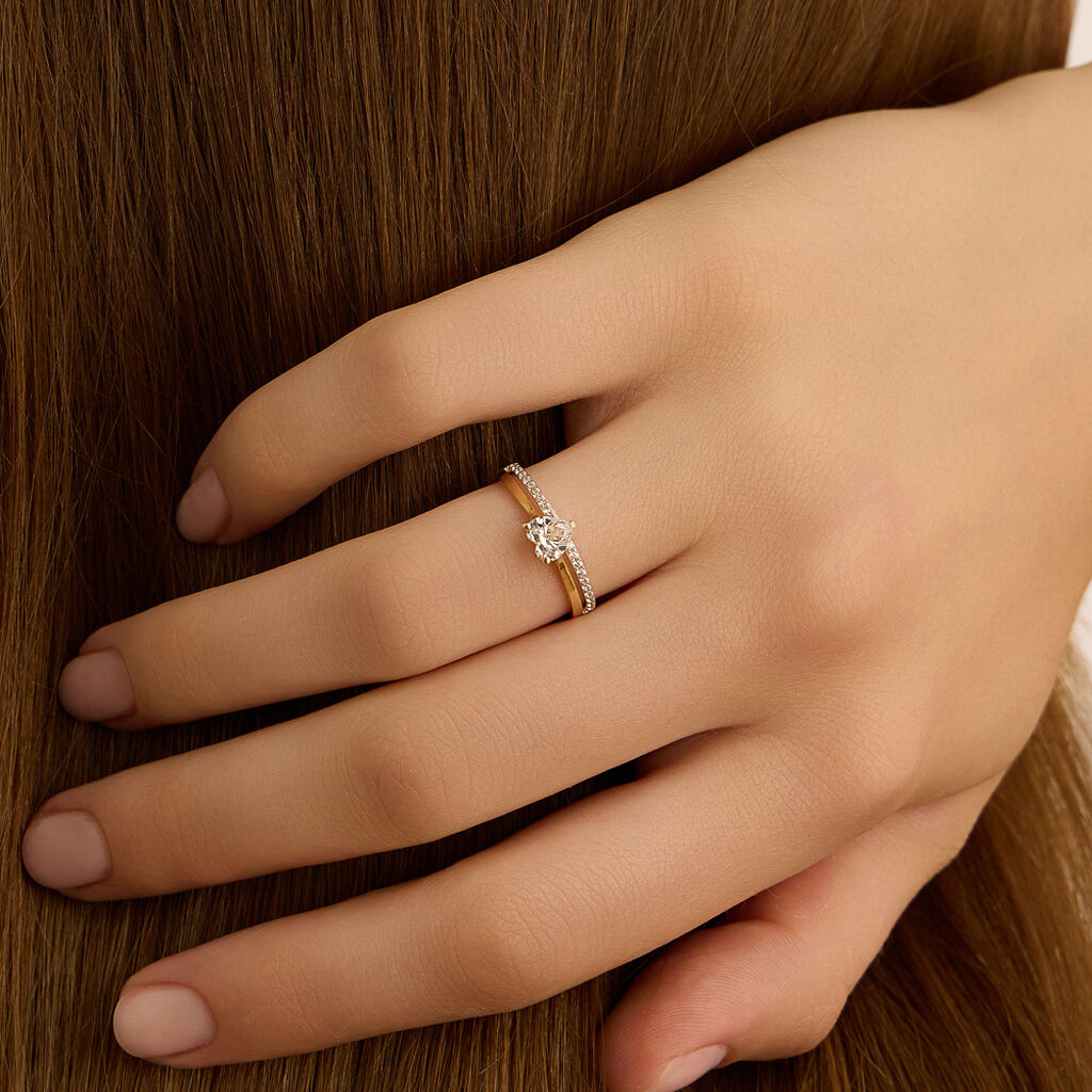 Anello Solitario Claire Oro Giallo Cubic Zirconia