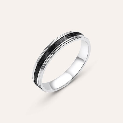 Fede Classica Carbonio 3.5 mm Oro Bianco - Anelli con Incisione Uomo | Stroili