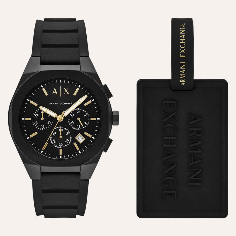 Set Orologio Al Quarzo Armani Exchange con Targhetta per Valigia Ax7165set - Orologi con Datario Uomo | Stroili
