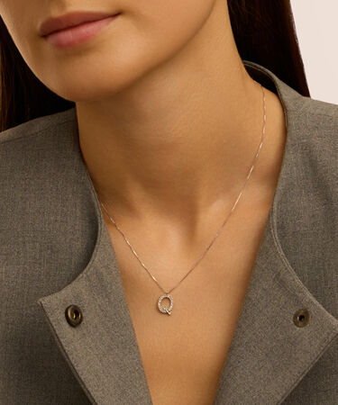 Collana Diamond Letters Oro Bianco Diamante