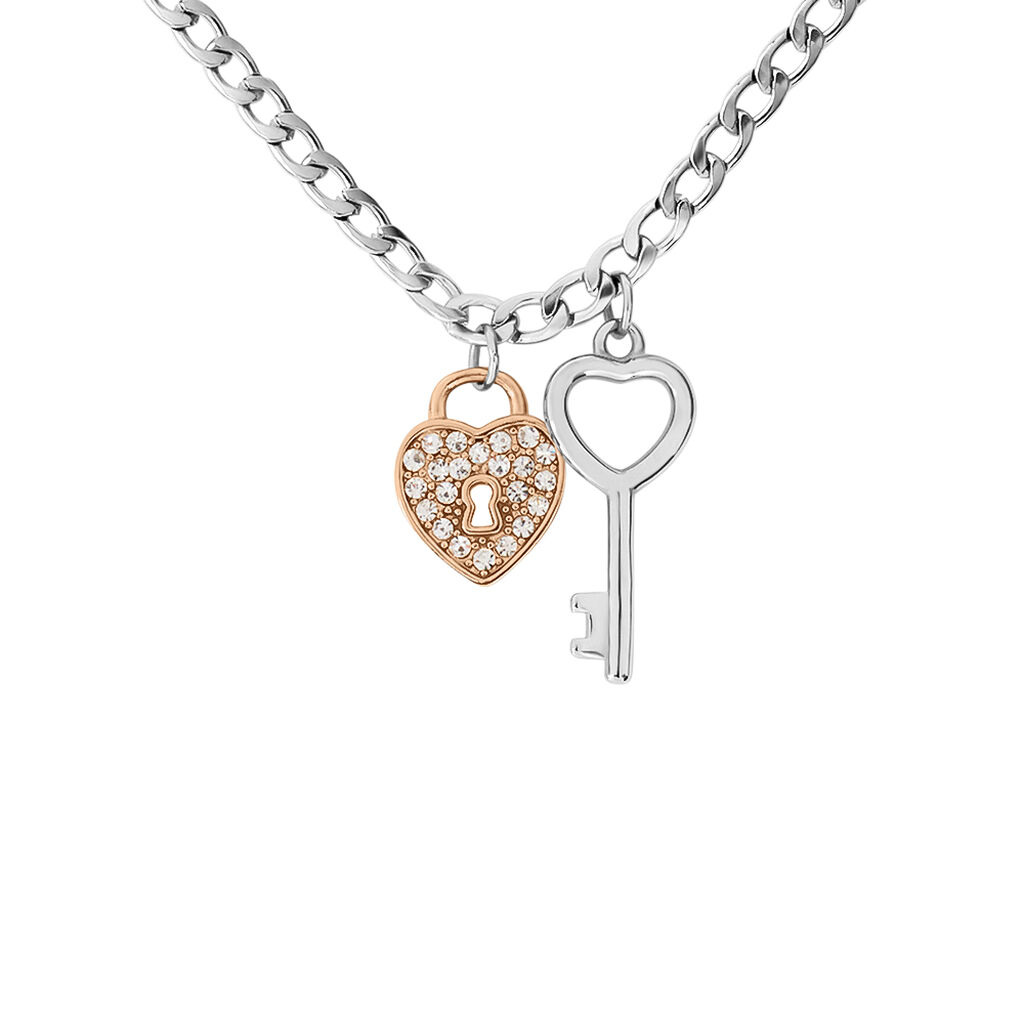 Collana Lady Chic Acciaio Bicolore Bianco / Rosa Cristallo - Collane Donna | Stroili