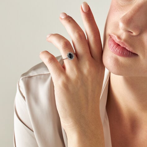 Anello Solitario Kate Charlotte Oro Bianco Zaffiro Diamante - Anelli con Pietre Donna | Stroili