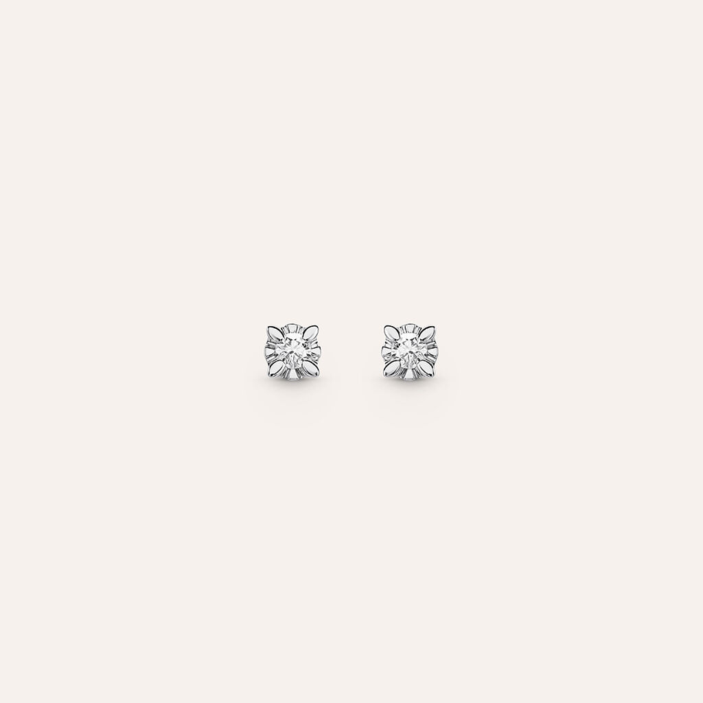 Orecchini Lobo Punto Luce Diamazing Oro Bianco Diamante