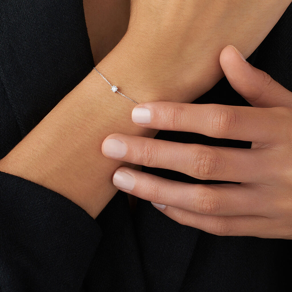 Bracciale Punto Luce Claire Oro Bianco Cubic Zirconia - Bracciali Amicizia Donna | Stroili