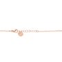 Bracciale lunula in acciaio rosato e strass