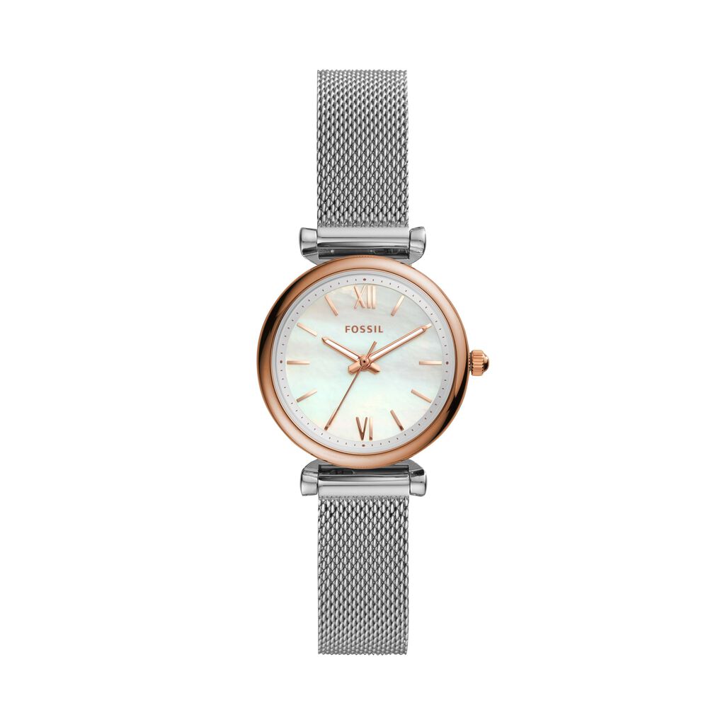 Orologio Fossil solo tempo con cinturino maglia milanese e cassa in acciaio dorato