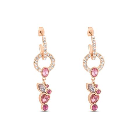 Orecchini Pendenti Violet Ottone Rosa Cristallo - Orecchini Pendenti Donna | Stroili