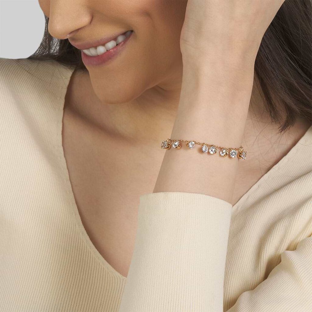 Bracciale Multi Punto Luce Romantic Shine Metallo Dorato Cristallo - Bracciali Donna | Stroili