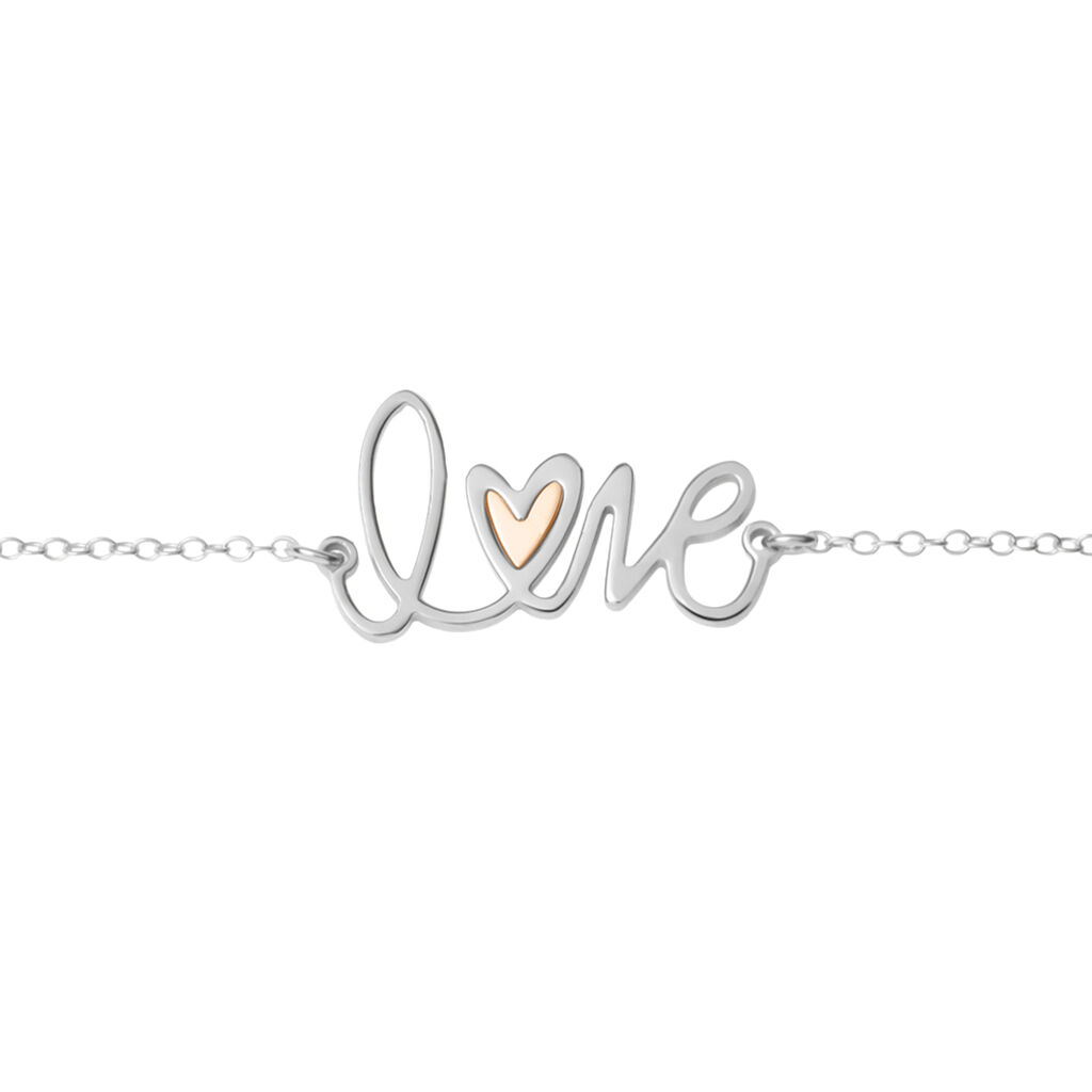 Bracciale Silver Collection Argento Bicolore Bianco / Rosa - Bracciali Love Donna | Stroili