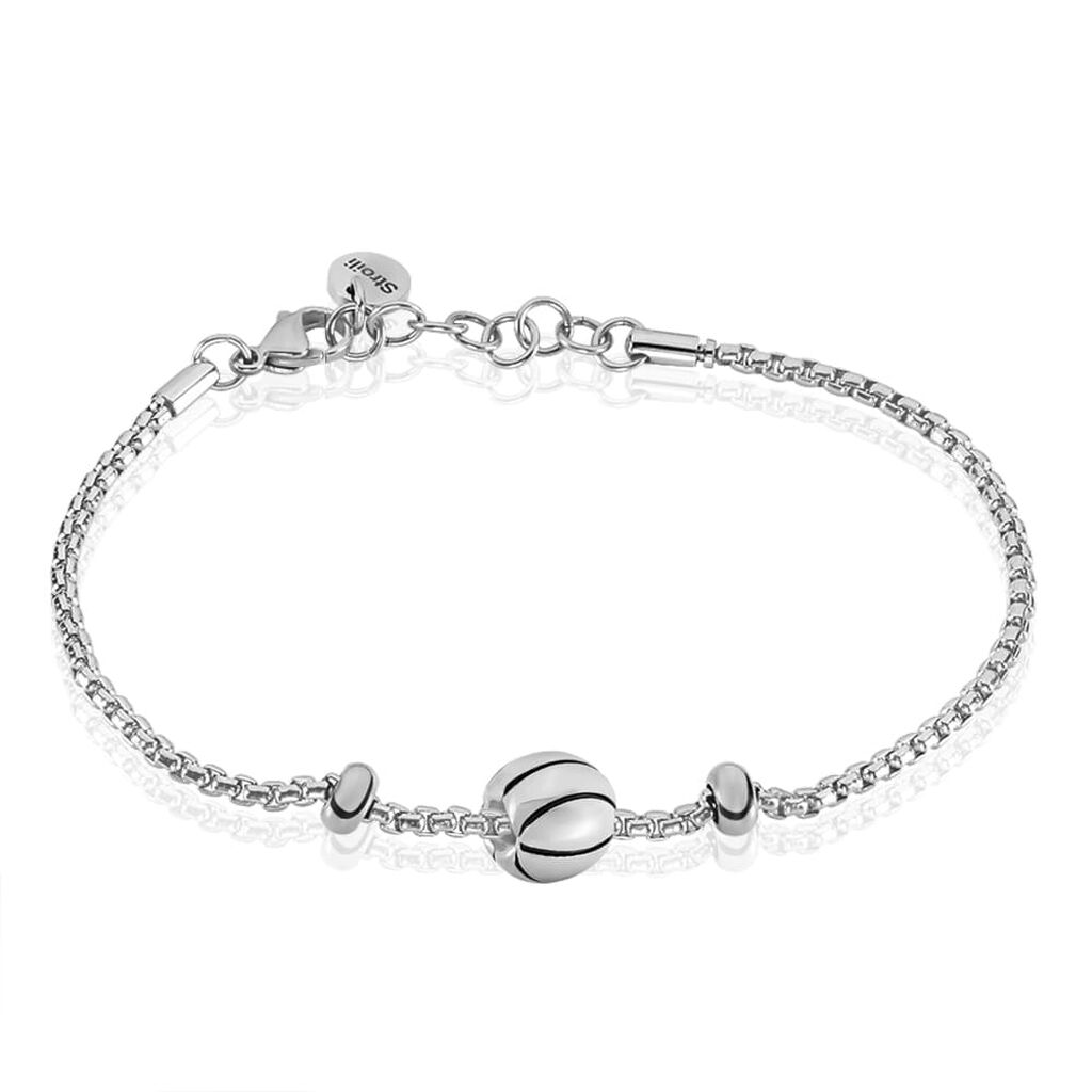 Bead Essential Code Acciaio Bicolore Bianco / Nero