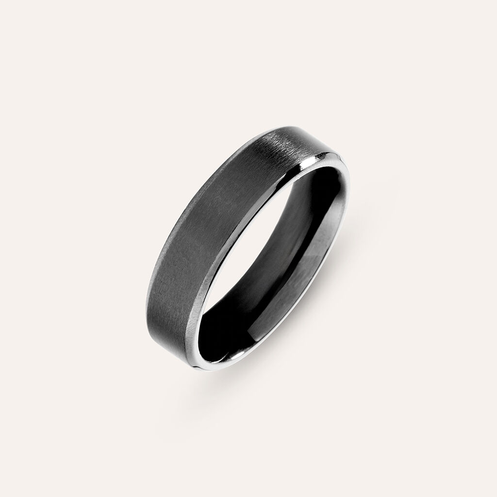 Anello Fascia Man Code Acciaio Nero