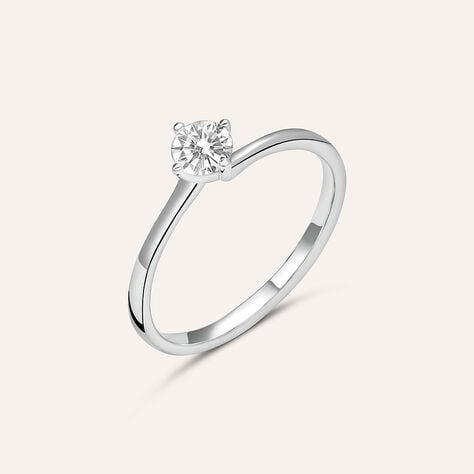 Anello Solitario Valentino Diamade Oro Bianco Diamante Lab-Grown - Anelli con Pietre Donna | Stroili