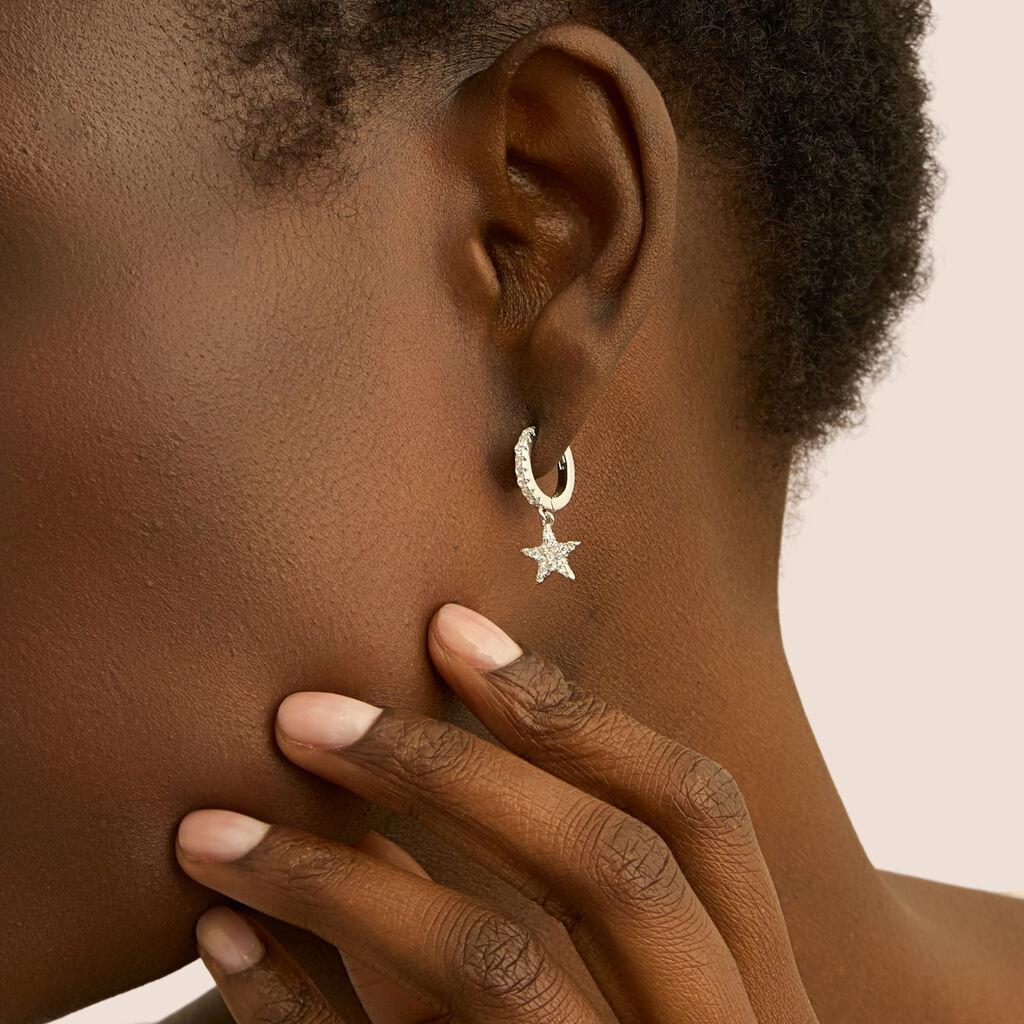 Orecchini A Cerchio Silver Moments Argento Rodiato Cubic Zirconia