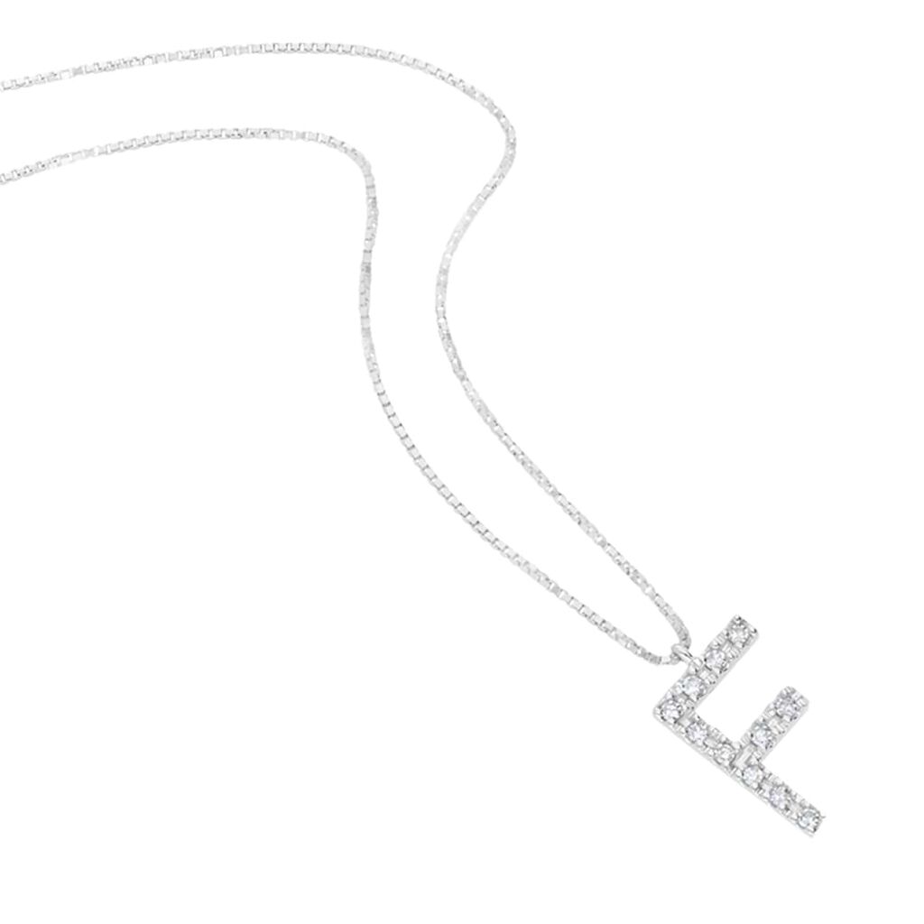 Collana Diamond Letters Oro Bianco Diamante - Collane Donna | Stroili