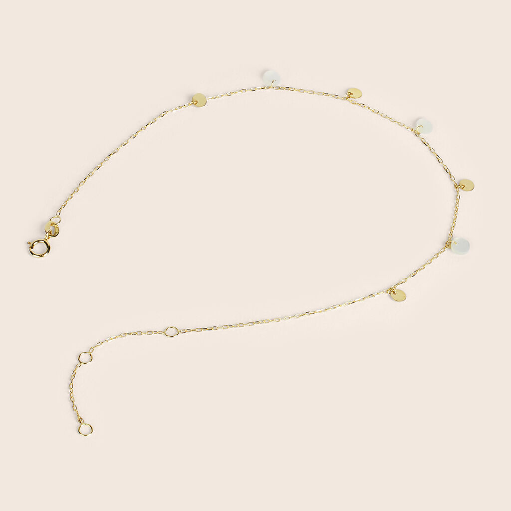 Cavigliera Beverly Oro Giallo Madreperla