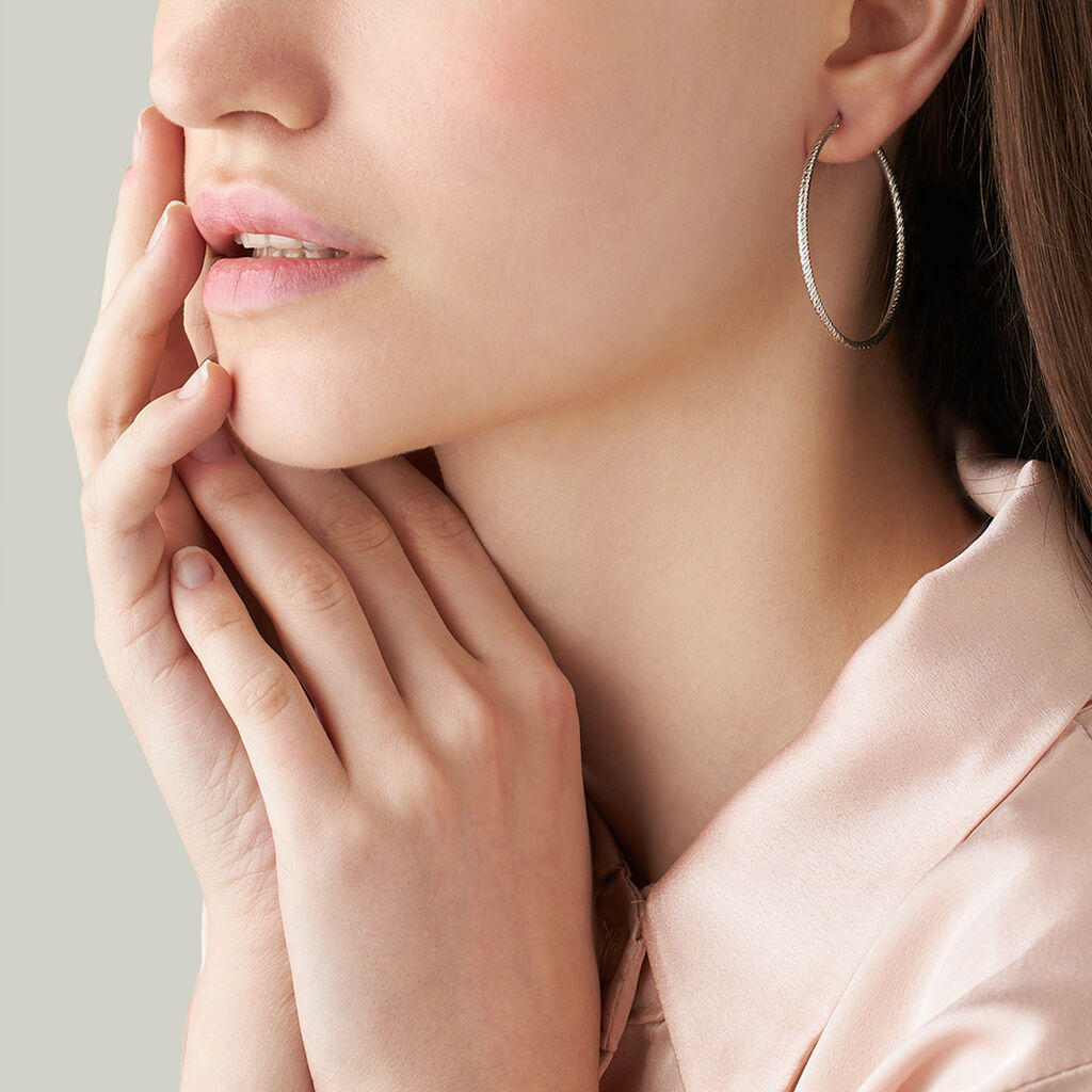Orecchini A Cerchio Silver Collection Argento Rodiato - Orecchini a Cerchio Donna | Stroili