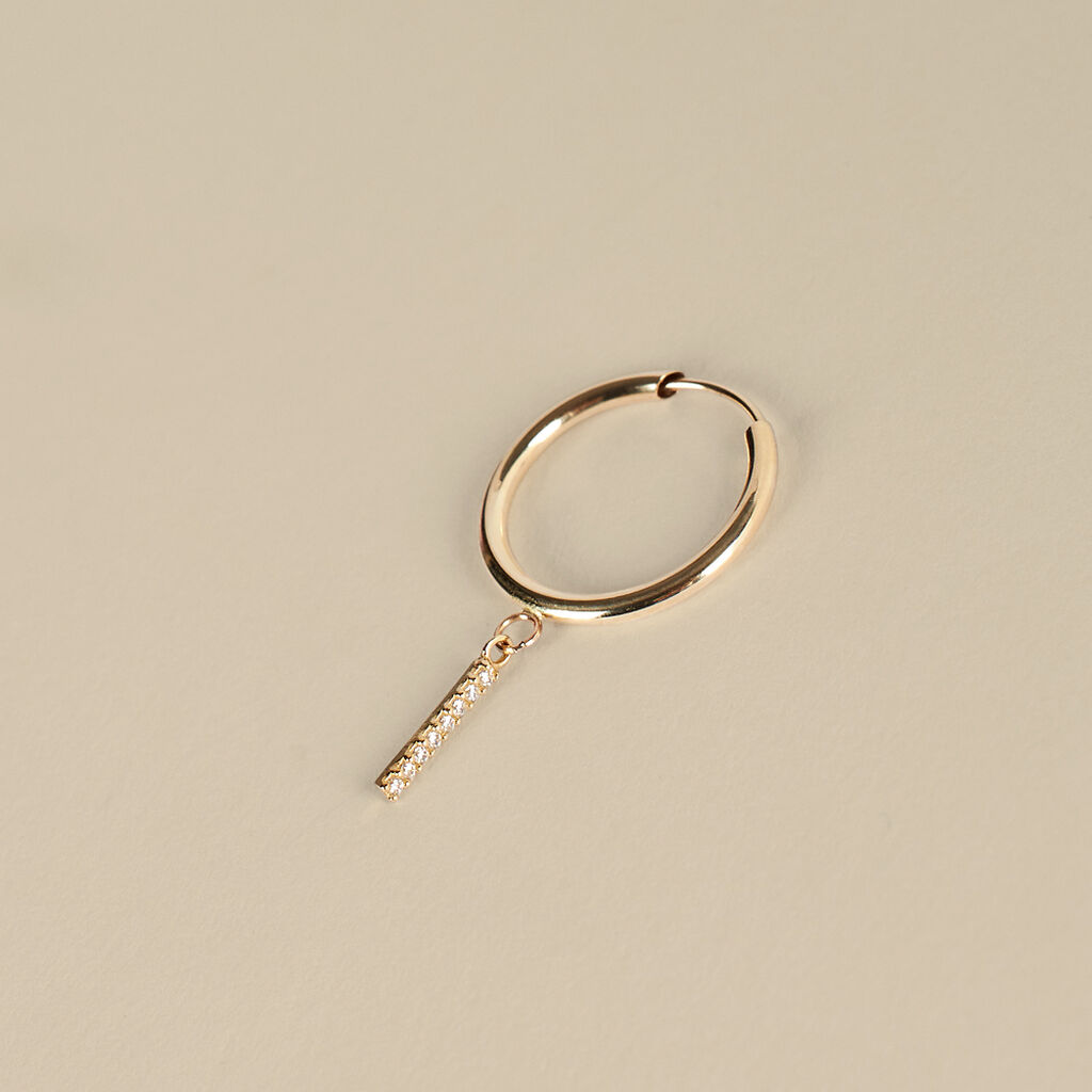 Mono Orecchino A Cerchio Toujours Oro Giallo Cubic Zirconia