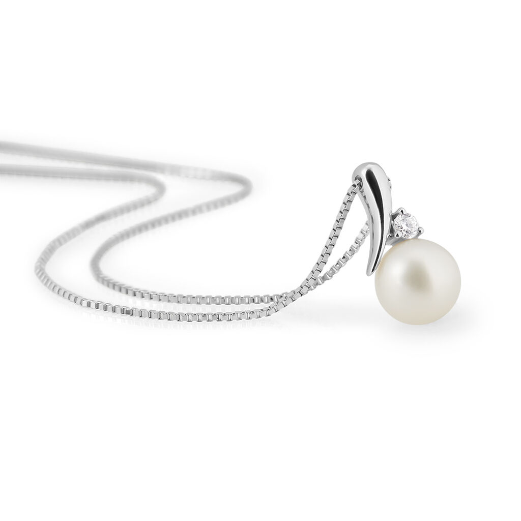 Collana Gabrielle Precious Oro Bianco Perla D'Acqua Dolce Diamante