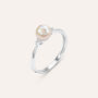 Anello Solitario Gold Pearls Oro Bianco Perla D'Acqua Dolce Diamante