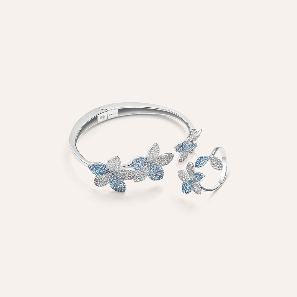 Anello Contrarie Silver Shine Argento Rodiato Cubic Zirconia