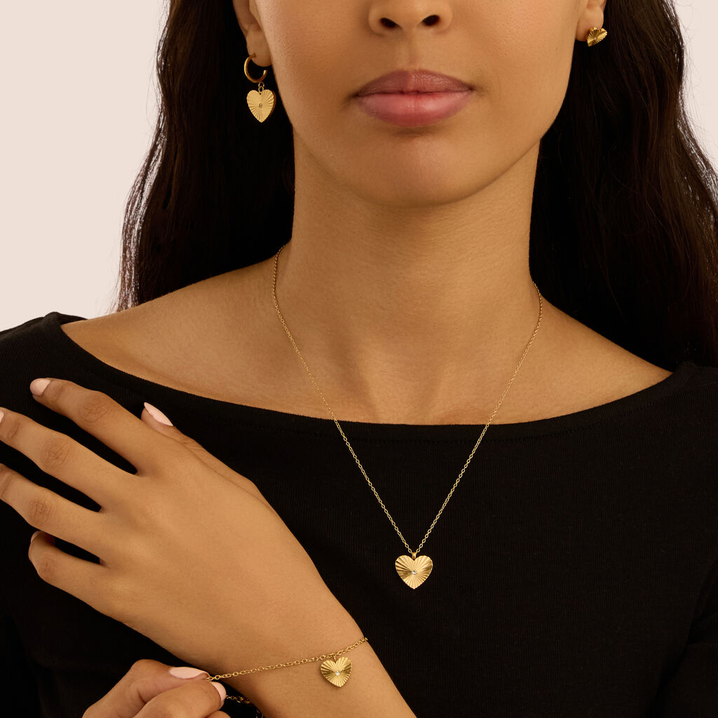 Collana Radiance Acciaio Dorato Cristallo