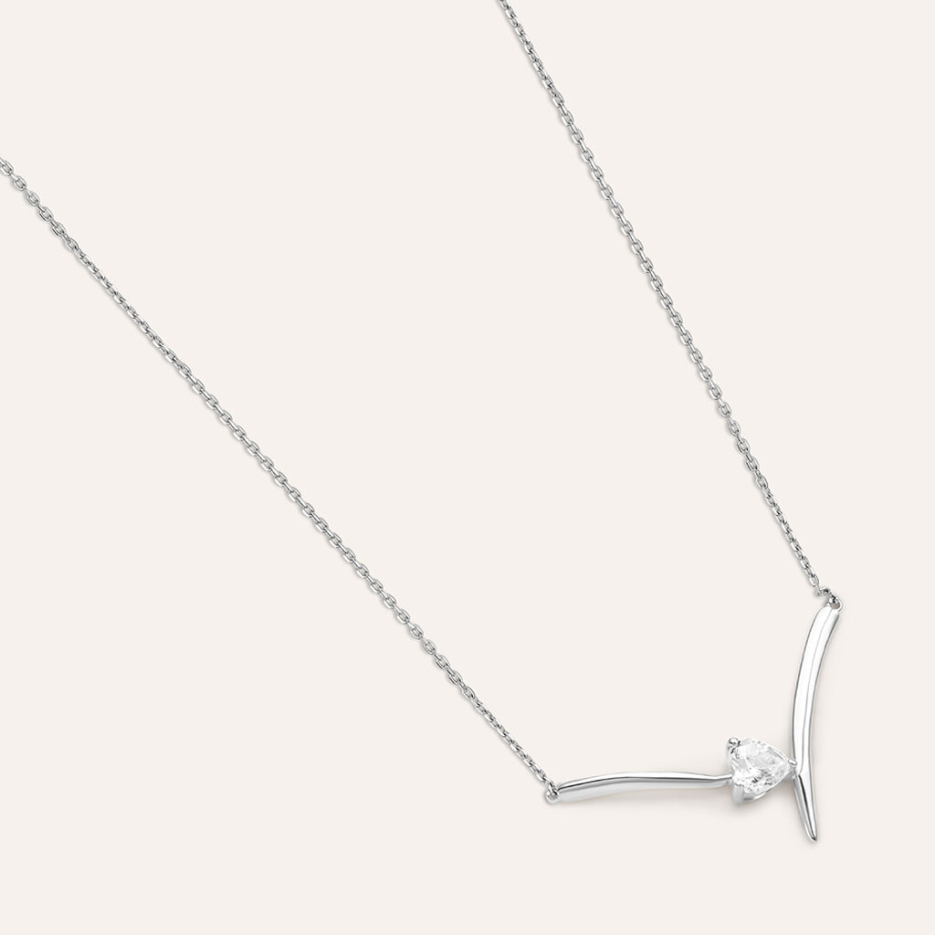 Collana Punto Luce Claire Oro Bianco Cubic Zirconia