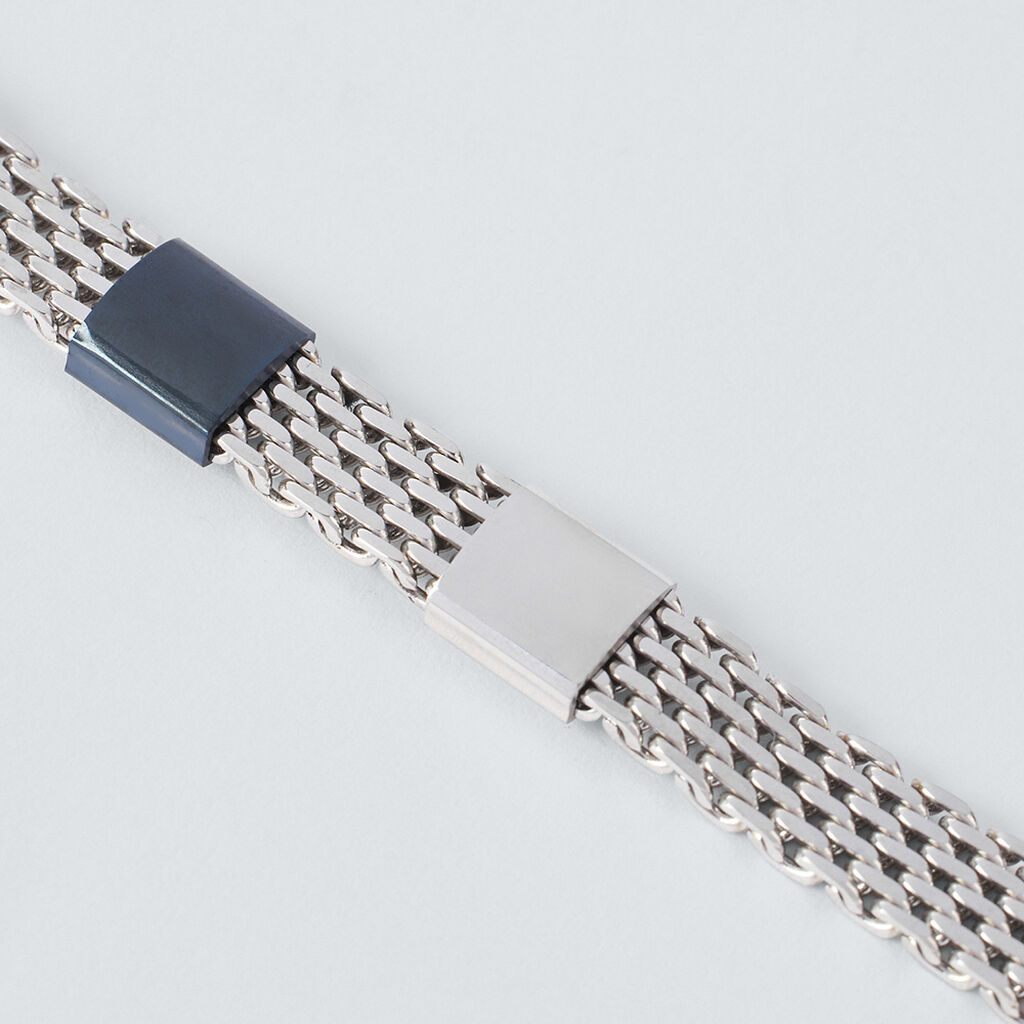 Bracciale Man Code Acciaio Bicolore Bianco / Nero