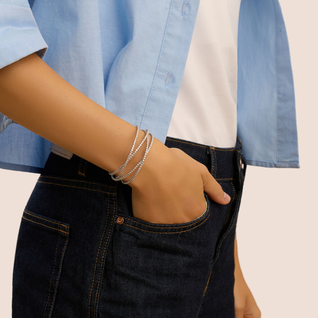 Bangle Romantic Shine Metallo Cristallo