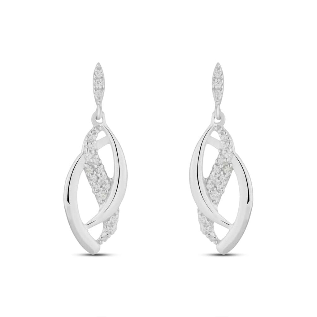 Orecchini Pendenti Claire Oro Bianco Cubic Zirconia - Orecchini Pendenti Donna | Stroili