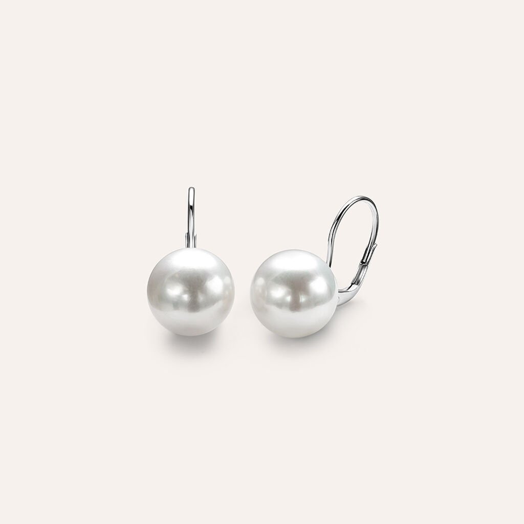 Orecchini Pendenti Silver Pearls Argento Rodiato Perla sintentica