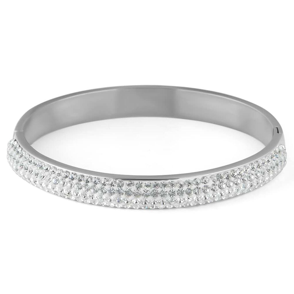 Bangle Lady Phantasya Acciaio Cristallo - Bracciali Rigidi Donna | Stroili